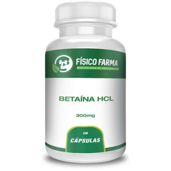 Betaína HCl 300mg Melhora a Digestão, reduzindo o Refluxo