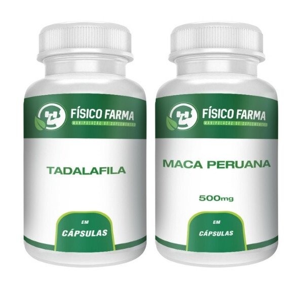Tadalafil 5mg 60 cápsulas + Maca Peruana 500mg 60 cápsulas