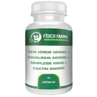 Chá Verde 120mg + Cavalinha 400mg + Dimpless 10mg + Cactin 500mg 30 doses