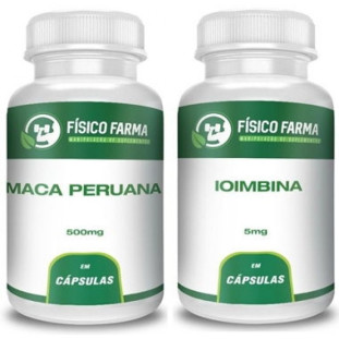 Maca Peruana 500mg 60 Cápsulas + Ioimbina (yohimbine) 5mg 60 Cápsulas