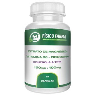 Citrato de Magnésio 150mg + Vitamina B6 - Piridoxina 100mg ( Trata TPM )