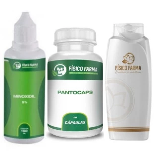 Minoxidil 5% 100ML + Pantocaps 60 cápsulas + Shampoo Anti Caspa 200ml