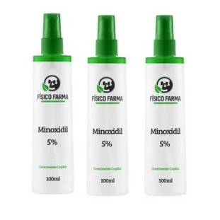 Minoxidil 5% 100ml - Kit com 3 Unidades