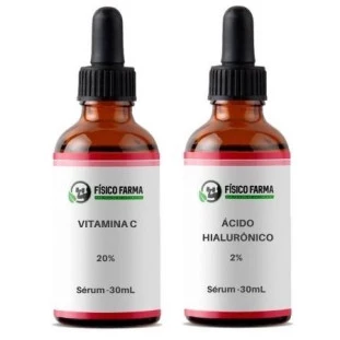 Vitamina C 20% 30mL + Ácido Hialurônico 2% em Sérum 30mL